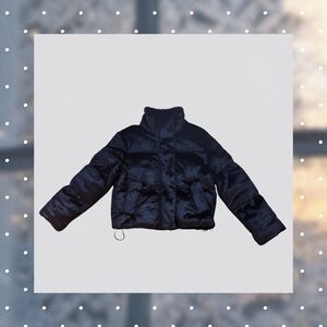 Stand Studio | Black Velvet Fur look Puffer Jacket - Cozy Winter Must Have